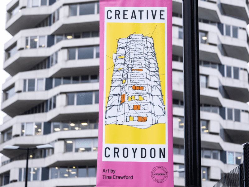 Croydon Creative Lamp Post Banners in situ