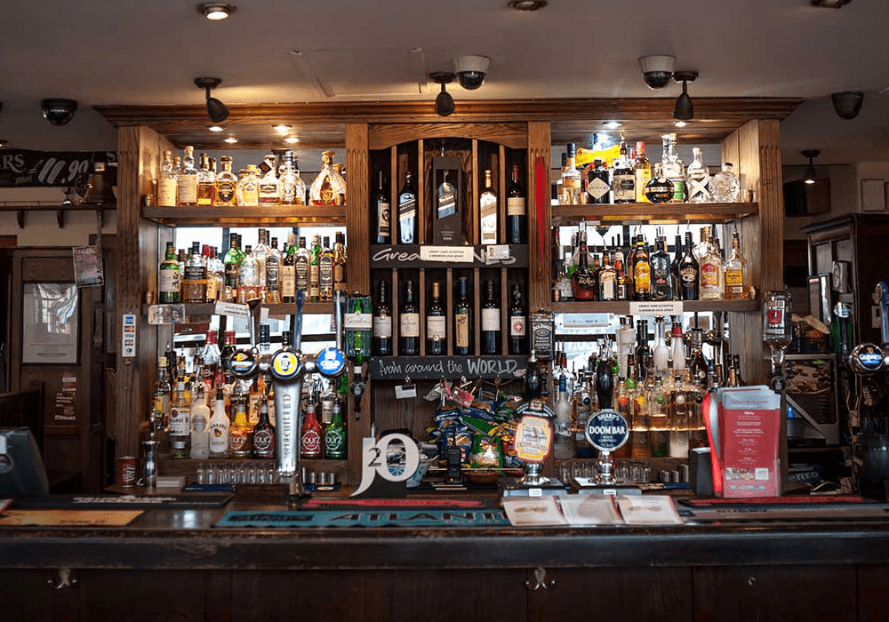 Bar area at the Crown & Pepper