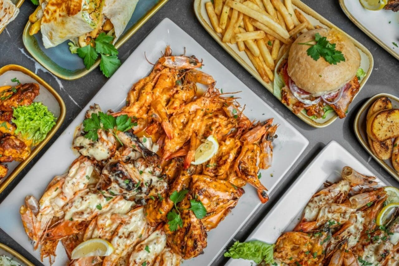 Selection of Halal seafood dishes at The Truro