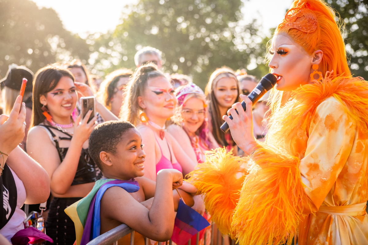 Drag performer at Croydon Pride